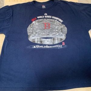 Pre Owned Mens Majestic Boston Red Sox Champions Blue T Shirt
